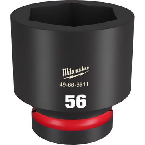 Milwaukee® 49-66-6611 ShockWave™ Impact Duty™ Socket, 1 in Hex Drive, 56 mm Standard Socket, 6 Points