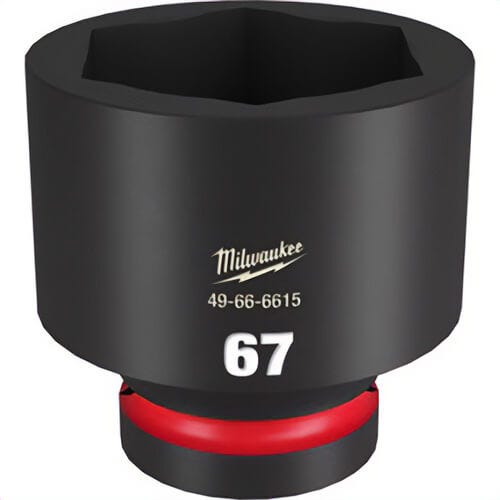 Milwaukee® 49-66-6615 ShockWave™ Impact Duty™ Socket, 1 in Hex Drive, 67 mm Standard Socket, 6 Points