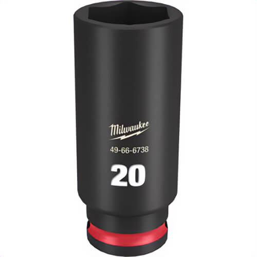 Milwaukee® 49-66-6738 ShockWave™ Impact Duty™ Socket, 3/8 in Hex Drive, 20 mm Deep Socket, 6 Points