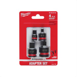 Milwaukee® 49-66-6742 ShockWave™ Impact Duty™ Dual Hole Socket Adapter Set, Black Oxide, 1/4 in Male Drive, 1/2 in Female Drive