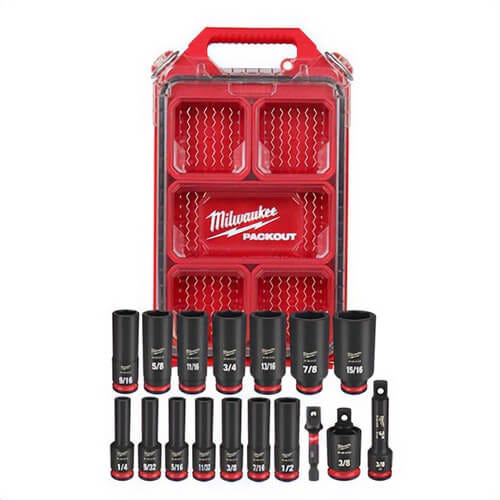 Milwaukee® 49-66-6800 49-66 Socket Packout™ Set, 6 Points, 17 pc