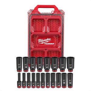 Milwaukee® 49-66-6801 49-66 Socket Packout™ Set, 6 Points, 19 pc