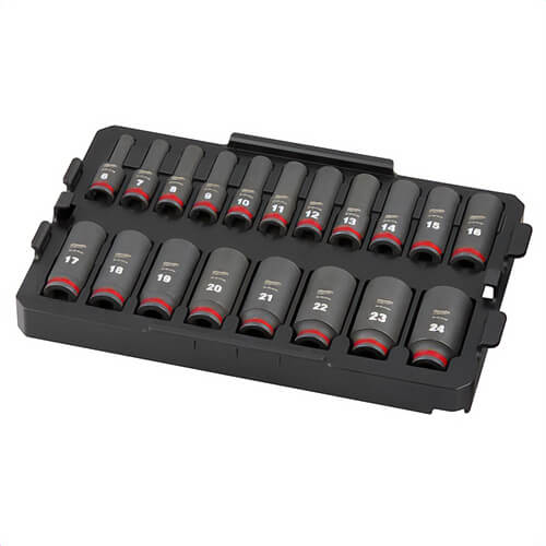 Milwaukee® 49-66-6816 49-66 Socket Tray Set, 6 Points, 19 pc