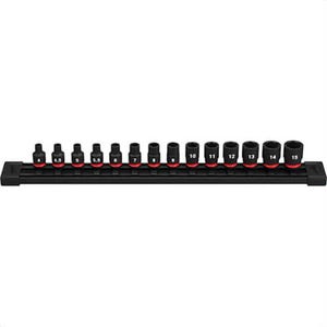Milwaukee® 49-66-7002 ShockWave™ Impact Duty™ Standard Socket Set, ASME Specified, 6 Points, 1/4 in Drive, 14 pc