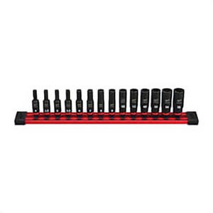 Milwaukee® Shockwave™ Impact Duty™ 49-66-7003 Deep Socket Set, ASME Specified, 6 Points, 1/4 in Drive, 14 pc, Hex