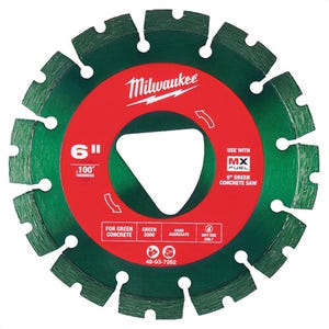 Milwaukee® 49-93-7262 Green Concrete Diamond Blades, Aggregate Hardness: Hard