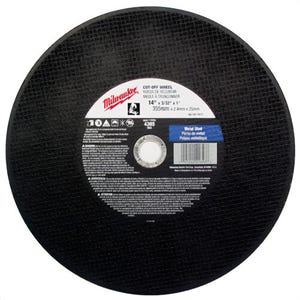 Milwaukee® 49-94-1410 Type 1 Cut-Off Wheel, 14 in x 3/32 in x 1 in