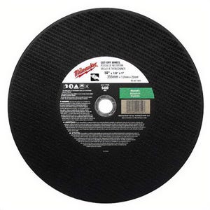 Milwaukee® 49-94-1475 High Speed Cutting Wheel, 14 in dia x 1/8 in thick, 1 in Center Hole, A24R Grit, Aluminum Oxide Abrasive