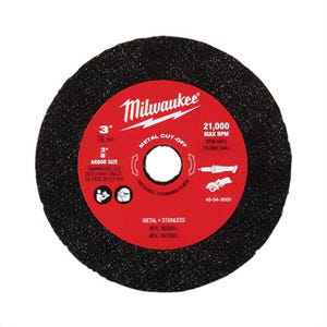 Milwaukee® 49-94-3000 Cut-Off Wheel, 3 in dia x 0.04 in thick, 3/8 in Center Hole, A60 Grit, Aluminum Oxide Abrasive