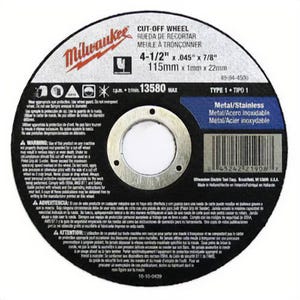 Milwaukee® 49-94-5000 Type 1 Cut-Off Wheel, 5 in x 0.045 in x 7/8 in