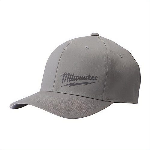 Milwaukee® 504GLXL Flexfit® Lightweight Unisex Fitted Hat, L/XL, Gray, 63% Polyester, 34% Cotton, 3% Spandex