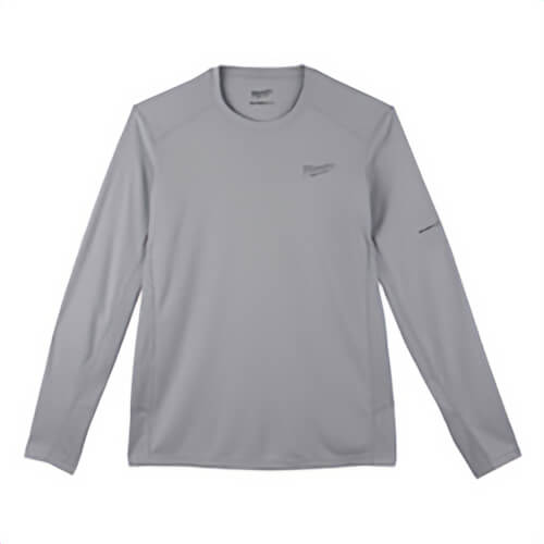 Milwaukee® WorkSkin™ 415G-S Lightweight Long Sleeve Round Neck Performance T-Shirt, Men's, S, Gray, Polyester