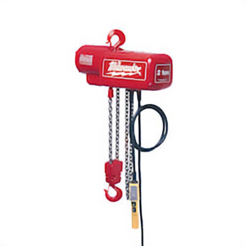 Milwaukee® 9567 1-Phase Lightweight Electric Chain Hoist, 1 ton Load, 15 ft H Lifting, 1 hp Power Rating, 115 to 230 VAC