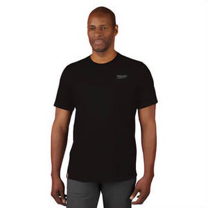 Milwaukee® 603BS Breathable Lightweight Short Sleeve Hybrid T-Shirt, Men's, S, Black, 13 in L