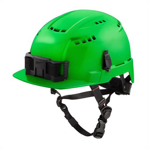 Milwaukee® 48-73-1326 Adjustable Front Brim Safety Helmet, Lexan™ Polycarbonate, Padded Suspension, Class C, Green