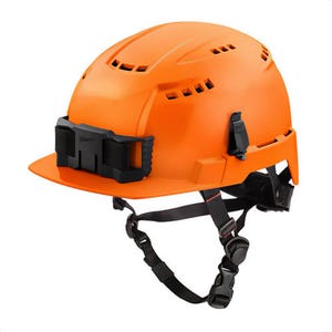 Milwaukee® 48-73-1332 Adjustable Front Brim Safety Helmet, Lexan™ Polycarbonate, Padded Suspension, Class C, Orange