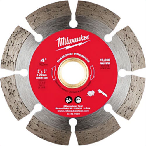 Milwaukee® 49-93-7025 16-Segment Premium Diamond Saw Blade, 9 in dia Blade, 5/8 in, 7/8 in Arbor/Shank, Wet/Dry Cutting