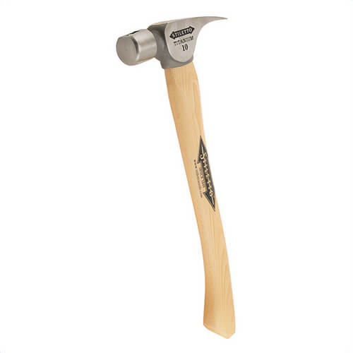 Milwaukee® FH10C Stiletto® Heavy Duty Finishing Hammer, 14-1/2 in OAL, Smooth Face Surface, 10 oz Titanium Head, Straight Claw