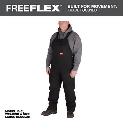 Milwaukee® 262B-2XR FreeFlex™ Insulated Bib Overalls with 8 Pockets, Wind and Water Resistant, 30 in L Inseam, Black, 2XL