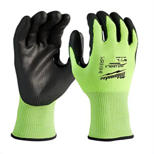 Milwaukee® 48-73-8934 High Visibility Cut-Resistant Gloves, Nitrile Coating, Polyurethane, 2XL