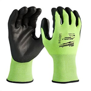 Milwaukee® 48-73-8934 High Visibility Cut-Resistant Gloves, Nitrile Coating, Polyurethane, 2XL