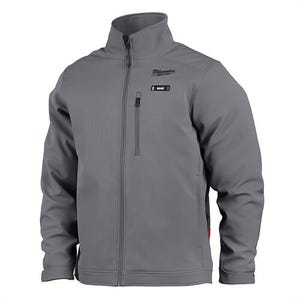 Milwaukee® 204G-21L M12™ Heated ToughShell™ Jacket with M12™ Battery, Charger and Power Source, Wind/Water Resistant, Gray, L