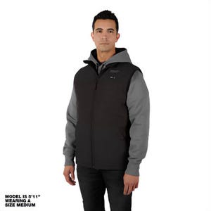 Milwaukee® 305B-212X M12™ Heated Axis™ Vest with Battery, Charger and Battery Holder, Wind and Water Resistant, Black, 2XL