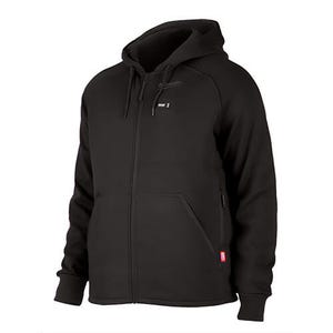 Milwaukee® 306B-212X M12™ Heated Hoodie with M12™ Battery, Charger and Battery Holder, 53% Cotton/47% Polyester, Black, 2XL