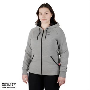Milwaukee® 336G-21S M12™ Women's Heated Hoodie with M12™ Battery, Charger and Battery Holder, Wind and Water Resistant, Gray, S