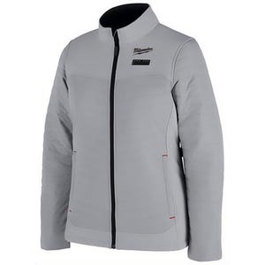 Milwaukee® F102G-21S M12™ Women's Heated Axis™ Jacket with M12™ Battery, Charger and USB-C Cable, Wind/Water Resistant, Gray, S
