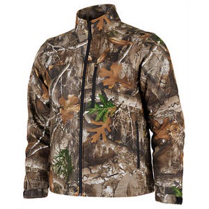 Milwaukee® M101C-21L M12™ Heated Quietshell™ Jacket with M12™ Battery, Charger USB-C Cable Wind/Water Resistant, Camouflage, L