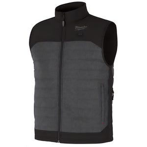 Milwaukee® M300G-21XL M12™ Heated Axis™ Vest with M12™ Battery, Charger and Battery Holder, Wind and Water Resistant, Gray, XL