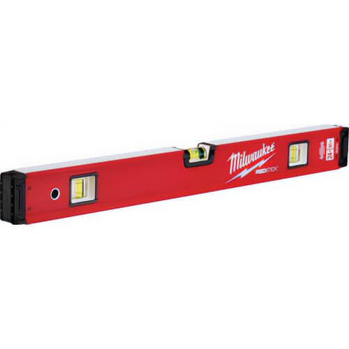 Milwaukee® MLBX24 Redstick™ Box Level, 24 in L, 3 Vials, Aluminum, (1) Level/(2) Plumb Vial Position, 0.0005 in/in Accuracy