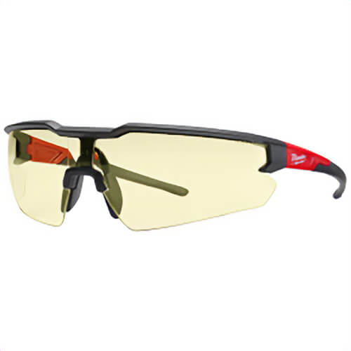 Milwaukee® 48-73-2100 Safety Glasses, Anti-Scratch, Yellow Lens, Black, Plastic Frame, Polycarbonate, Blister