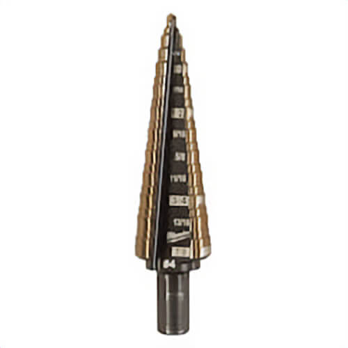 Milwaukee® 48-89-9284 Single Ended Step Drill Bit, 3/16 in dia Min Hole, 7/8 in dia Max Hole, Bi-Metal, 3/8 in Shank