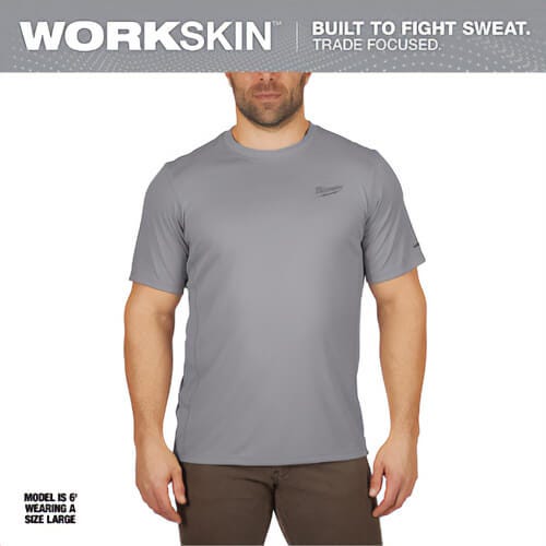 Milwaukee® 414GXL WorkSkin™ Lightweight Performance Shirt Short Sleeve, Gray, XL