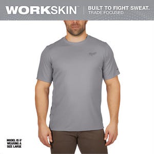 Milwaukee® 414GXL WorkSkin™ Lightweight Performance Shirt Short Sleeve, Gray, XL