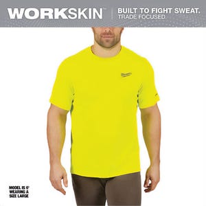 Milwaukee® 414HVS WorkSkin™ Lightweight Performance Shirt Short Sleeve, Hi-Viz, S