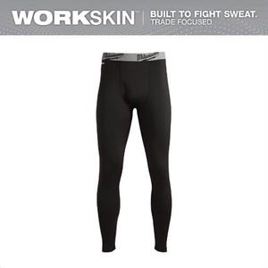 Milwaukee® 441B-XL WorkSkin™ Baselayer Pants, Fitted Design, Custom Sweat Wicking Fabric, Odor Fighting Fabric, Black, XL