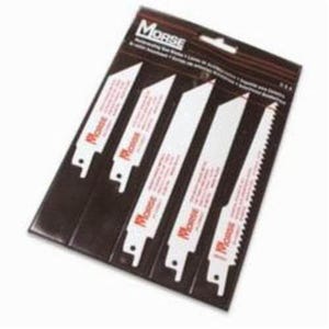 M.K. Morse® 403030 Reciprocating Saw Blade Set with Plastic Carry Pouch, 4 to 6 in L, 6/14/18 TPI, Bi-Metal Body