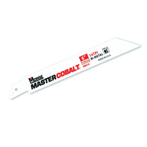 M.K. Morse® Master Cobalt® RB614T50 Reciprocating Saw Blade, 6 in L x 3/4 in W, 14 TPI, Bi-Metal Body