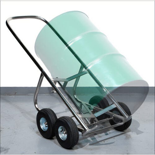 Morse® 160-WP Drum Truck with 4, 10 in Pneumatic Wheels, Carbon Sttel with Powder Coat Finish