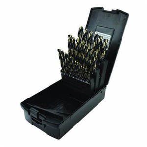 Morse® Marxbore™ 81502 Heavy Duty Jobber Length Drill Set 384, 1/16 in Min Drill Bit, 1/2 in Max Drill Bit, 29 pc, HSS, Black/Gold