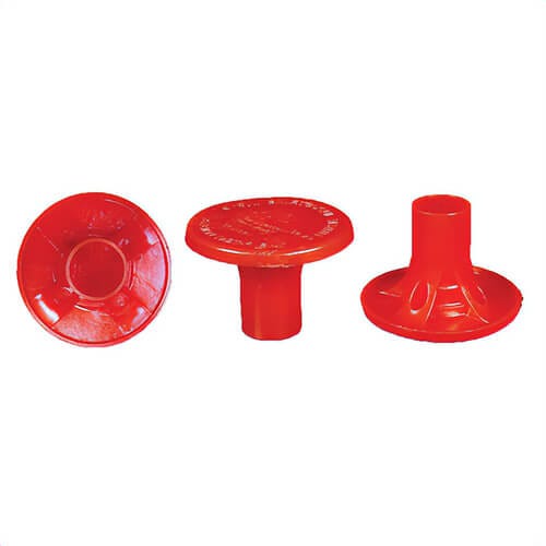 Mutual 14640-4 Rebar Protector Cap w/ Metal Plate, 4 x 4, For Rebar #3-9.375 to 1.25, Polymer, Orange,