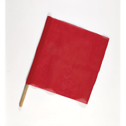 Mutual 14966-79-27 Signal Traffic Warning Flag, 18 in H x 18 in W, 27 in OAL, Red, Cloth