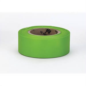Mutual 16001-139-1875 Ultra Glo Flagging Surveyor Tape, Lime, 1-3/6 in W x 150 ft L
