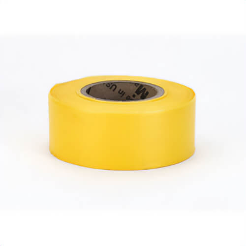 Mutual 16002-00041-1875 Flagging Tape, Ultra Standard, Yellow, 1-3/16 in Width, 100 yd Length, 4 mil Thickness, PVC