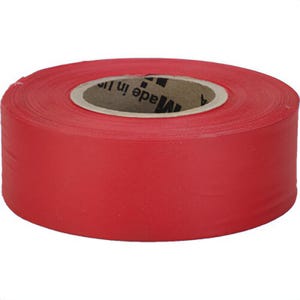 Mutual 16002-79-1875 Ultra Standard Flagging Surveyor Tape, Red, 1-3/6 in W x 300 ft L