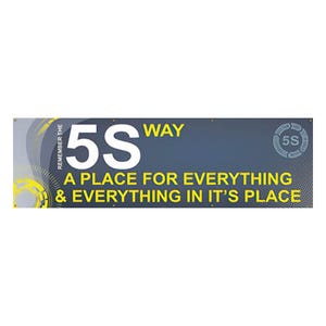 National Marker BT594 Banner, Remember The 5S Way