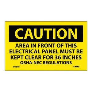 National Marker C115AP Caution, Area in Front of This